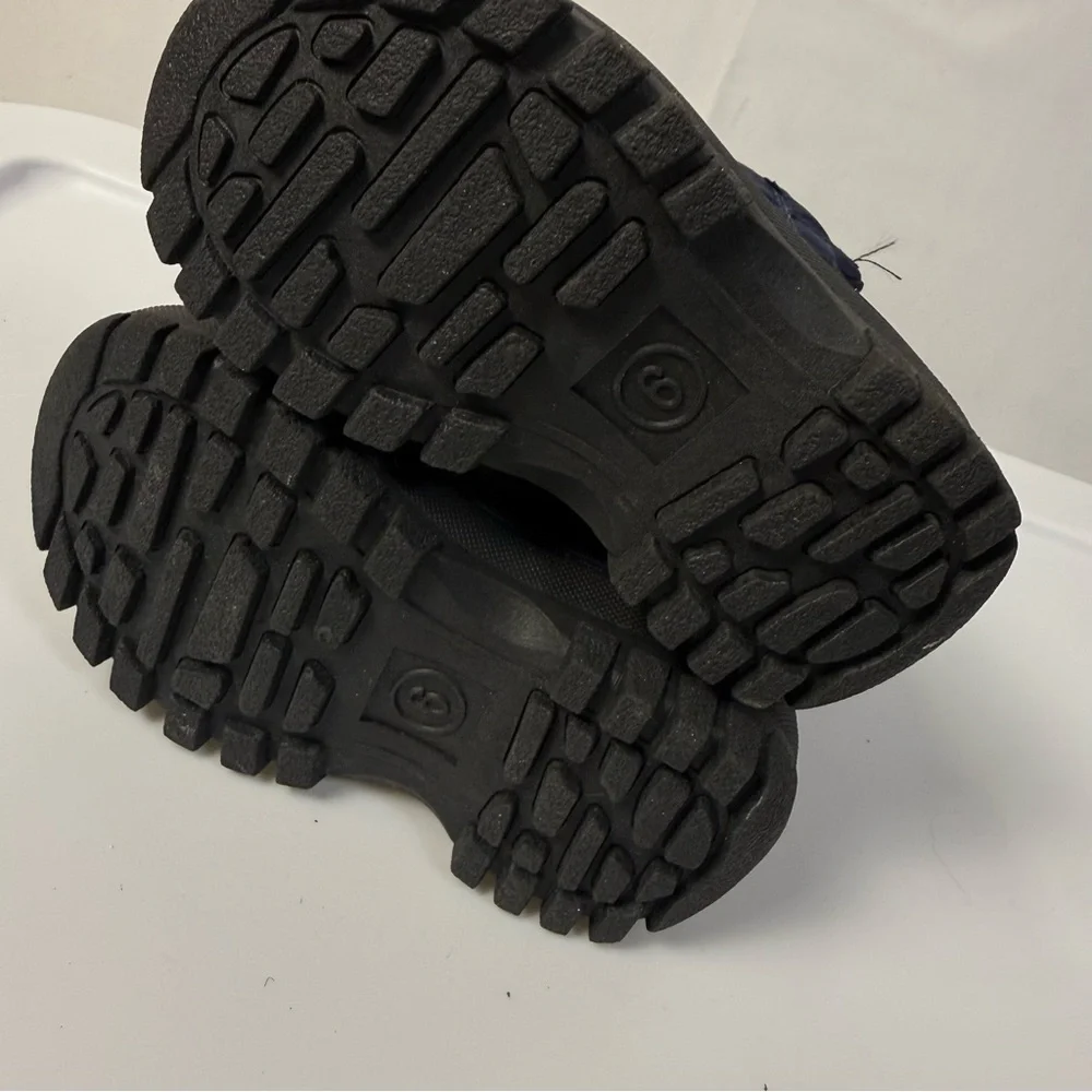 London Fog Jett‎ Waterproof Kids Blue Black Snow Boots sz 6C Winter Outdoor